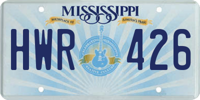 MS license plate HWR426