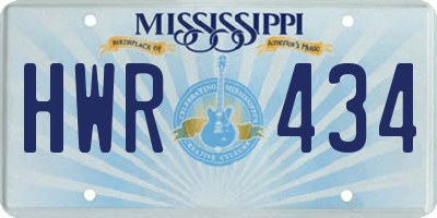 MS license plate HWR434