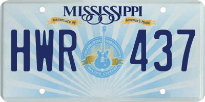 MS license plate HWR437