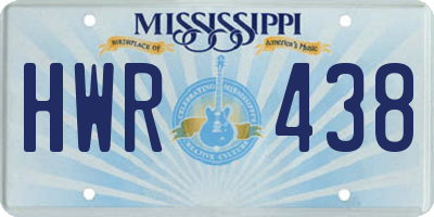MS license plate HWR438