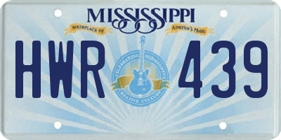 MS license plate HWR439