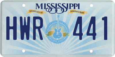 MS license plate HWR441