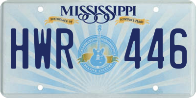 MS license plate HWR446