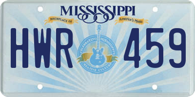 MS license plate HWR459