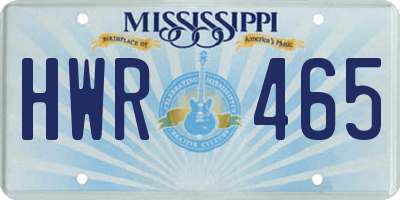 MS license plate HWR465
