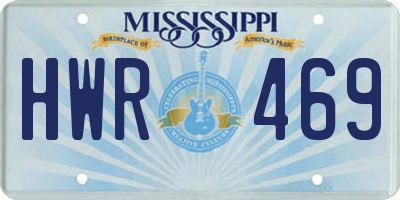 MS license plate HWR469