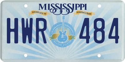 MS license plate HWR484