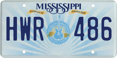MS license plate HWR486