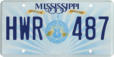 MS license plate HWR487