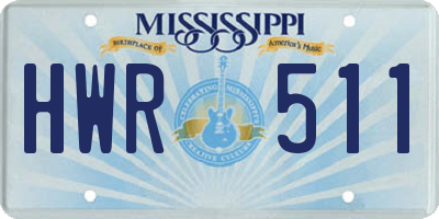 MS license plate HWR511