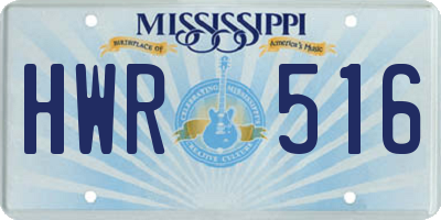 MS license plate HWR516