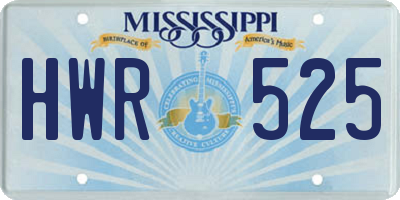 MS license plate HWR525