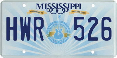 MS license plate HWR526