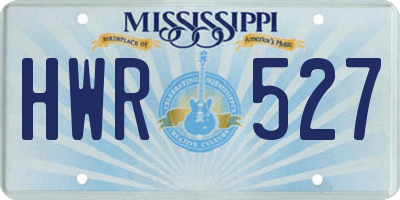 MS license plate HWR527