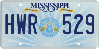 MS license plate HWR529