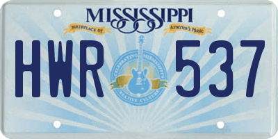 MS license plate HWR537