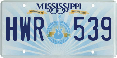 MS license plate HWR539