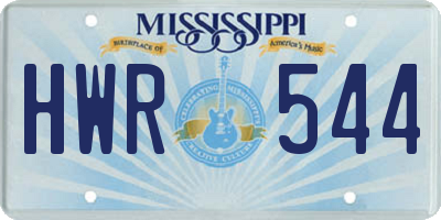 MS license plate HWR544