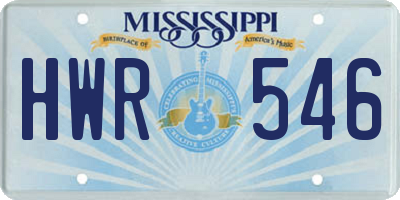 MS license plate HWR546