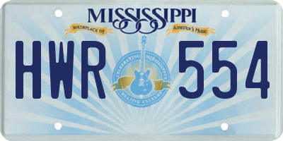 MS license plate HWR554