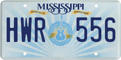 MS license plate HWR556