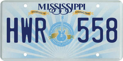 MS license plate HWR558