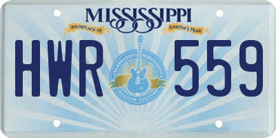 MS license plate HWR559