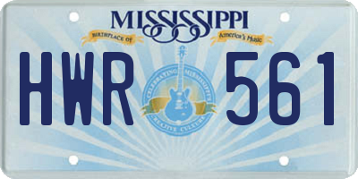 MS license plate HWR561