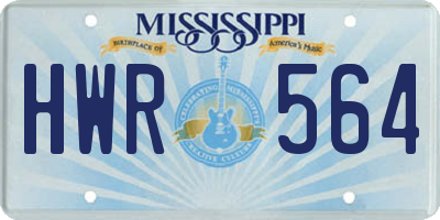 MS license plate HWR564