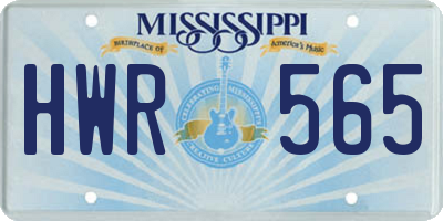 MS license plate HWR565
