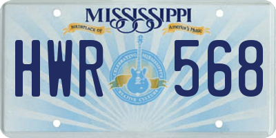 MS license plate HWR568