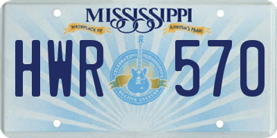 MS license plate HWR570