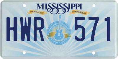 MS license plate HWR571