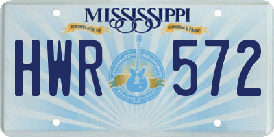 MS license plate HWR572