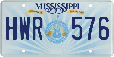 MS license plate HWR576