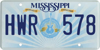 MS license plate HWR578