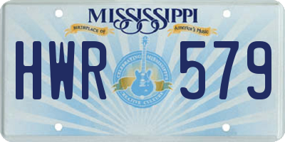 MS license plate HWR579