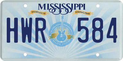 MS license plate HWR584