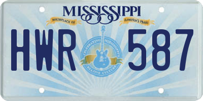 MS license plate HWR587
