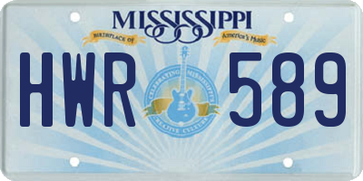 MS license plate HWR589