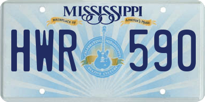 MS license plate HWR590