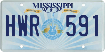 MS license plate HWR591