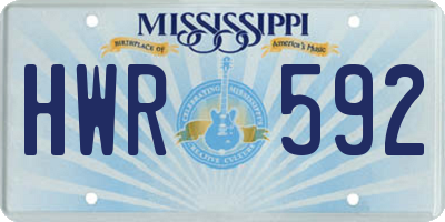 MS license plate HWR592
