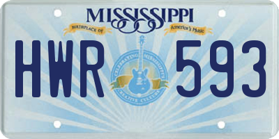 MS license plate HWR593