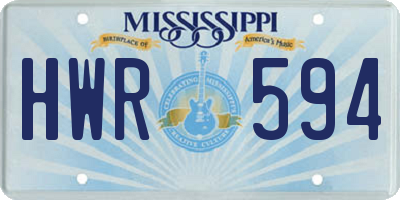 MS license plate HWR594