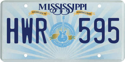 MS license plate HWR595