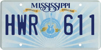 MS license plate HWR611