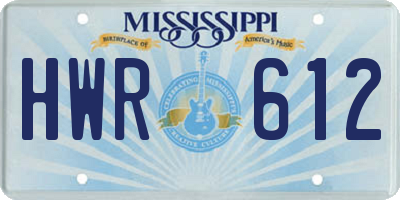 MS license plate HWR612