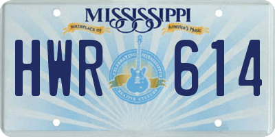 MS license plate HWR614