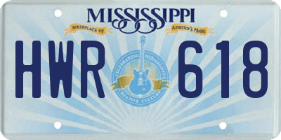 MS license plate HWR618
